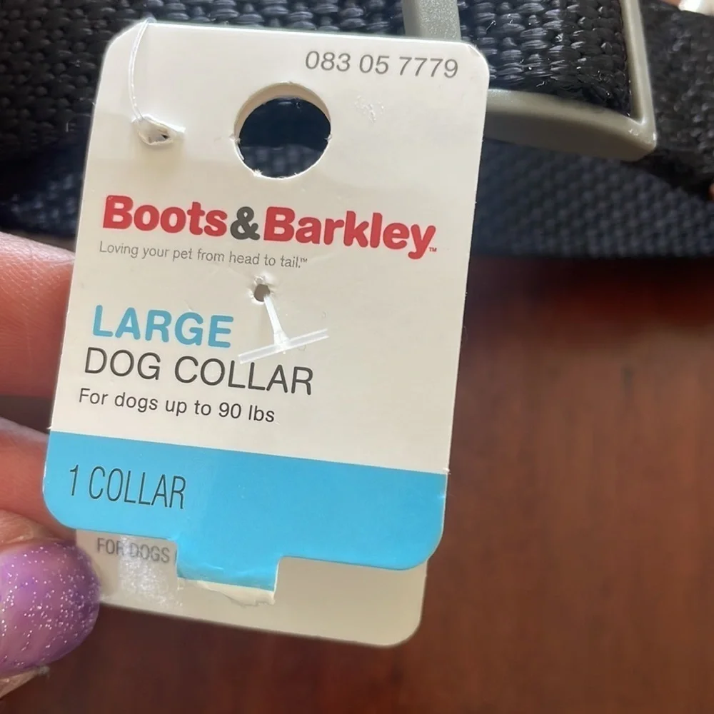 Boots & Batkley Large Black Gray Dog Collar pet up to 90 lbs